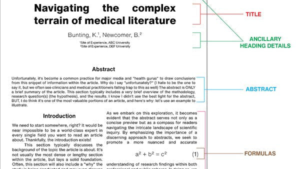 Navigating Medical Literature Part I: The Anatomy of a Journal Article